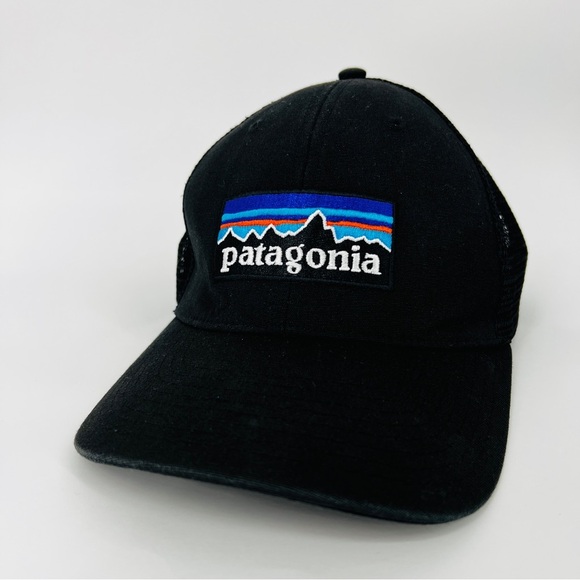 Patagonia Black Snapback Trucker Hat Organic Cotton Adjustable Cap Popular Nwot - Picture 11 of 14